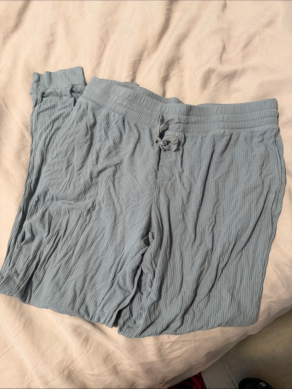 Little sleepies Light Blue Ribbed pajama pants